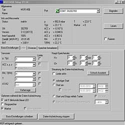 Hier sehen Sie die Software zu dem 3-Achsen-Beschleunigungssensor