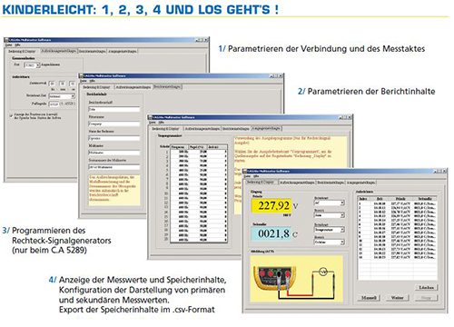 Kurzanleitung der PC-Software fr das AC+DC TRMS Multimeter C.A 5289