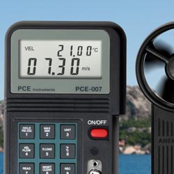 Displayansicht zum Anemometer PCE-007