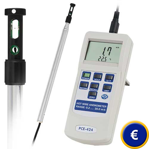 Anemometer PCE-424 mit Teleskopsonde