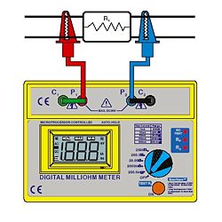 Schnelle und einfachere Widerstandsmessung mit zwei Prfleitungen.