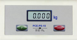 Das LCD-Display der Babywaage / Kleinkindwaage mit den 2 Tasten zur Bedienung der Waage