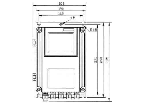 Abmessungen des Displays der Behlterwaage PCE-LWS Serie