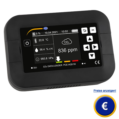 Hier finden Sie weitere Informationen zum CO2 Datenlogger PCE-AQD 50