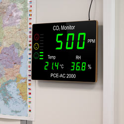 Anwendungsbeispiel vom CO2-Indikator PCE-AC 2000