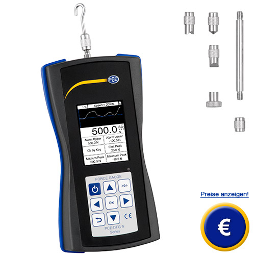 Digitaler Kraftmesser PCE-DFG500 - für Zug und Druckmessung