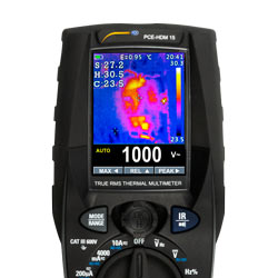 Display des Wärmebildes vom Digital-Multimeter PCE-HDM 15