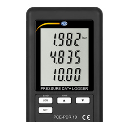 Displayanzeige des Druck-Datenlogger PCE-PDR 10