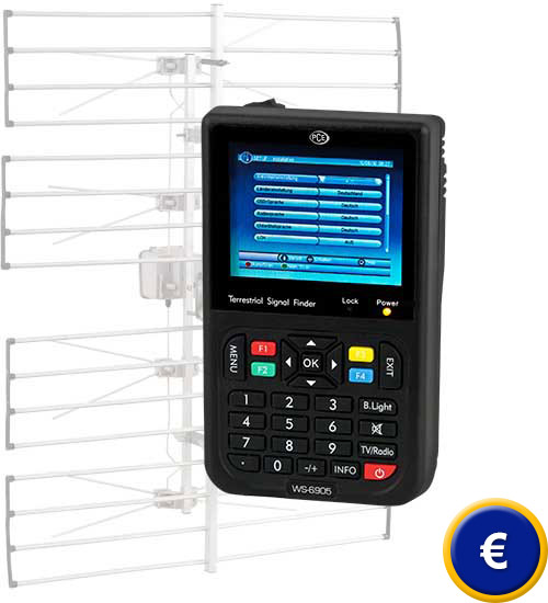 Mobiles DVB-T-Messgert mit grossem LC-Farb Display