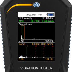 Display zum FFT-Schwingungsmessgert PCE-VT 3900