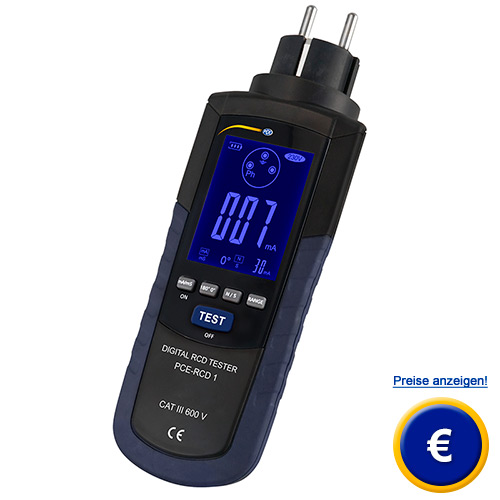 Der FI-Tester / RCD-Tester PCE-RCD 1