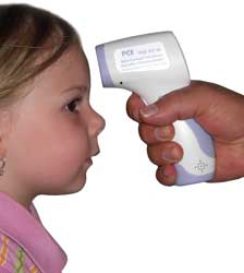 Das Fieberthermometer im Einsatz