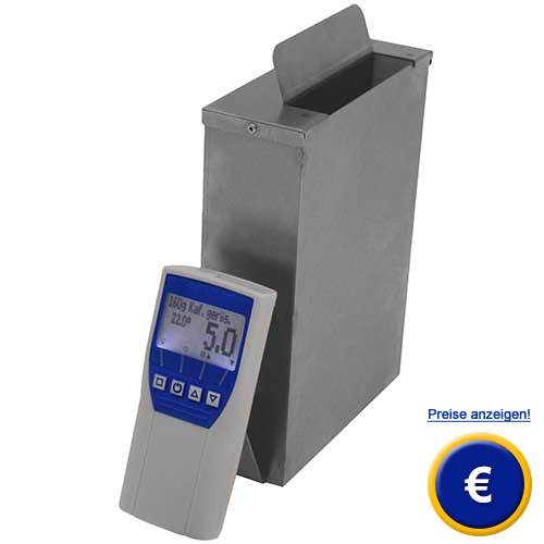 Hier sehen Sie das getreidefeuchtemessgerät mit der Feuchte-Messbox