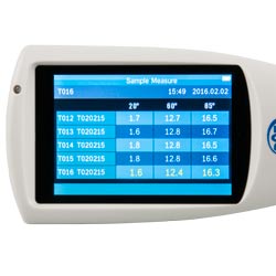 Hintergrundbeleuchtetes Display vom Glanzgradmessgert PCE-PGM 100.