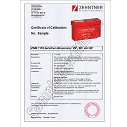 Kalibrierzertifikat zum Glanzmessgerät ZGM 1110