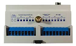 Hier sehen Sie die analogen Eingänge des GSM-Datenlogger R-Log