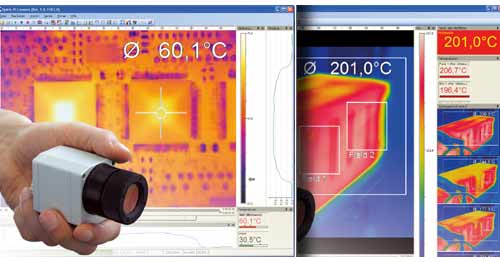 Hochauflsende Infrarotkamera PCE-PI400 / PI450 wird anhand der Software gesteuert.