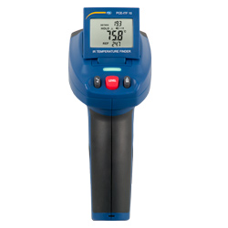 Die wenigen verbauten Tasten erlauben Ihnen eine Einhandbedienung vom Infrarotthermometer.