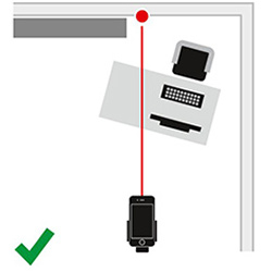 iPhone Laser-Entfernungsmesser Anwendungsskizze