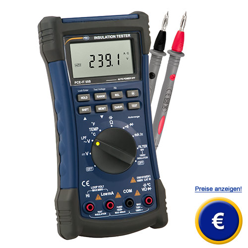 Hier alle weiteren Informationen zum Isolations-Multimeter PCE-IT 55S