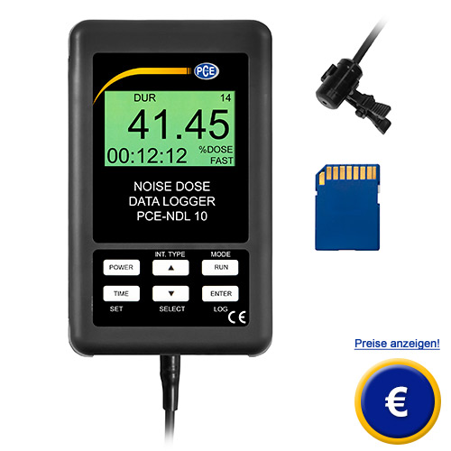 Das Schall Dosimeter PCE-NDL 10 mit Datenspeicher und Software