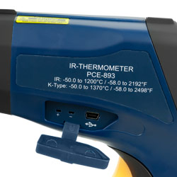 Anschlüsse des Laser-Temperaturmesser PCE-893