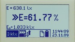 Prozent-Vergleichsmessung vom Lichtstärkemesser PCE-L 100