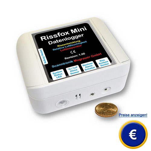 hier finden Sie weitere Infos zum Mauerrissdatenlogger Rissfox Mini