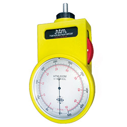 Ein mechanischer Handtachometer mit ATEX-Zulassung unterscheidet sich farblich von dem Standardmodell.