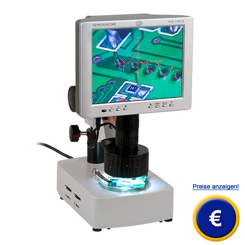 mechanisches 3D-Mikroskop mit drehbarem Spiegel und LC-Display