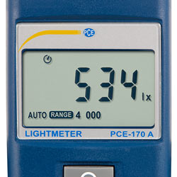 Helligkeitsmessgerät PCE-170A mit großer LCD-Anzeige