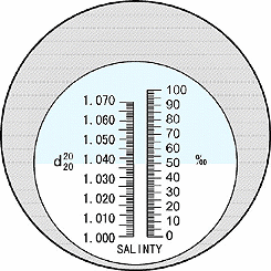 Zweibereichs-Skala vom Messgerät für Salzgehalt