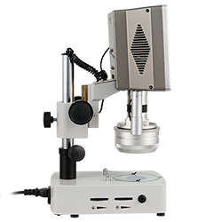 Das motorisierte 3D-Mikroskop PCE-MVM 3D in der Seitenansicht