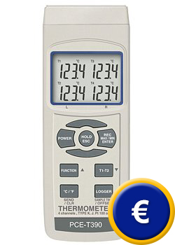 Zur Langzeitaufnahme verschiedener Messstellen ist dieses Thermometer optimal