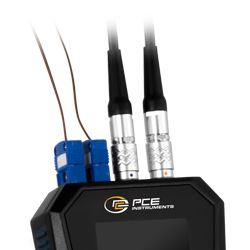 Angeschlossenen Sensoren beim dem Ultraschall Durchflussmessgerät PCE-TDS 200 Serie