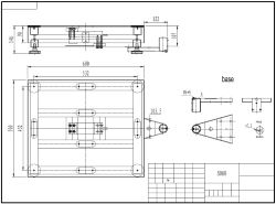 Diseo tcnico de la balanza de plataforma PCE-EP P2 con una plataforma de 500x600 mm 