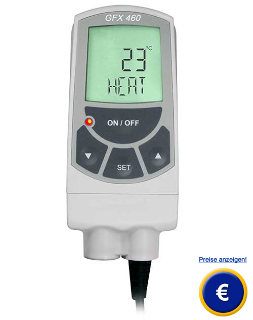 Das Präzisions-Regelthermometer GFX-460 B mit wechselbaren Pt-100 Sensoren.