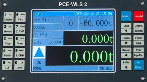 Display der Radladerwaageder PCE-WLS 2