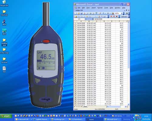 Hier sehen Sie einen Ausschnitt aus der sich im Lieferumfang befindlichen Software des Schallpegelmessgertes CEL-246