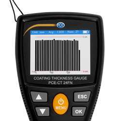 Statistikfunktion des Schichtdickenmessgert PCE-CT 24FN