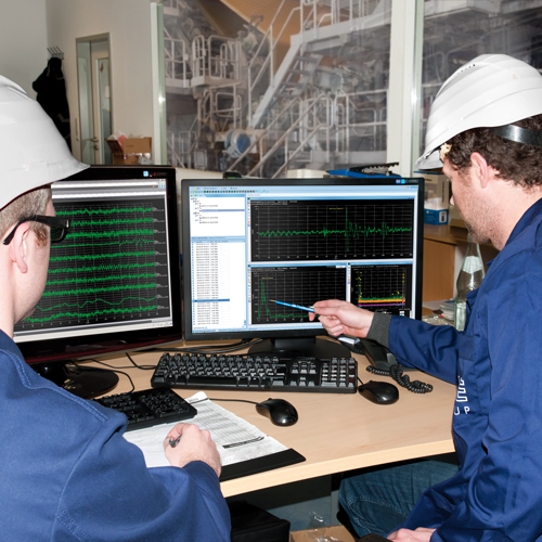 Hier sehen Sie die Auswertung der Software des Schwingungsmesssystem PCE-VMS 504