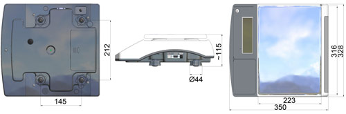 Abmessungen der gnstigen System-Waage PCE-TB Serie