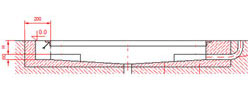 Technische Zeichnung der Grube für die Edelstahl - Einbauwaage