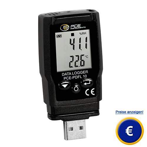 Hier finden Sie weitere Informationen zum Temperatur und Feuchte Datenlogger  PCE-PDFL 10