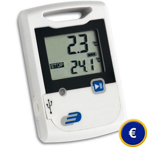 Temperaturdatenlogger Log10 mit Messwertspeicher für 20000 Werte.
