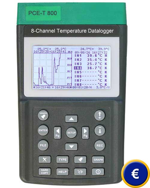 Weitere Informationen zumTemperaturdatenlogger PCE-T 800