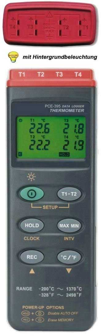 Temperaturmessger�t mit vier Kan�len, Speicher und Software zur Daten�bertragung