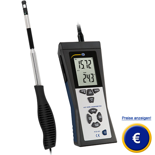 Thermo - Anemometer fr kleine Luftgeschwindigkeiten und externer Sonde