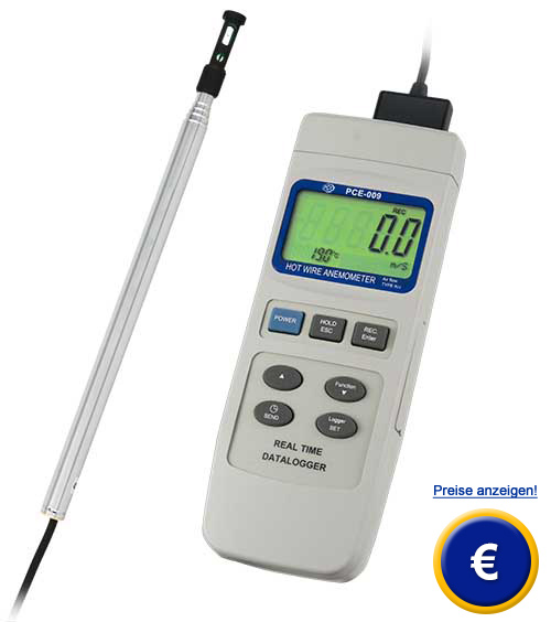 Thermoanemometer mit Schnittstelle und Software