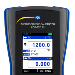 Display vom Thermoelement Simulator